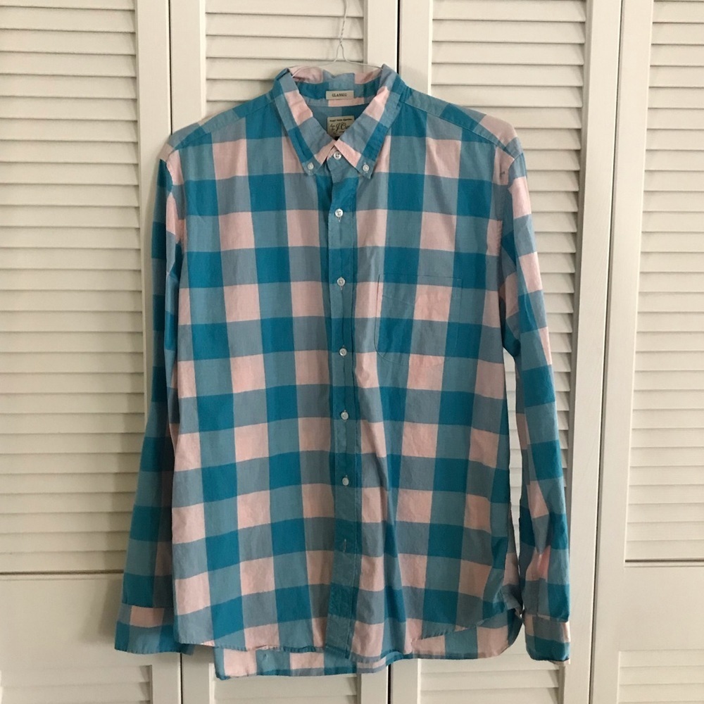 J. Crew Men’s Classic Button Down Long Sleeve Buffalo Check Shirt Size XL